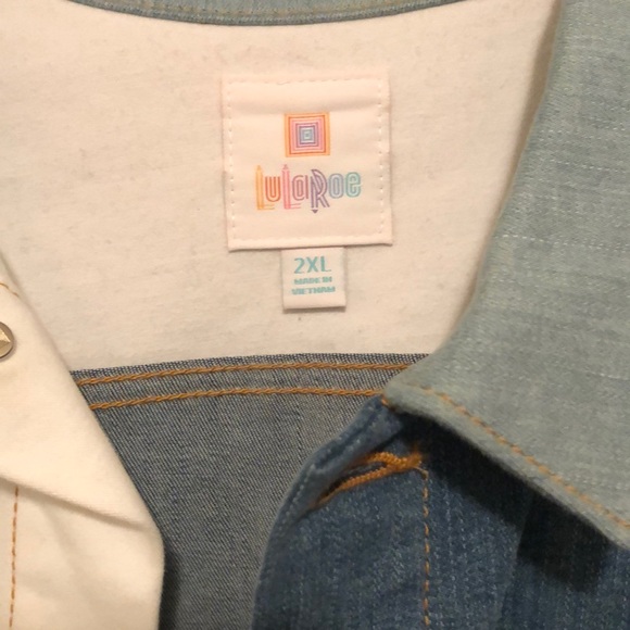 LuLaRoe 2XL Harvey Denim Jacket - Picture 2 of 5
